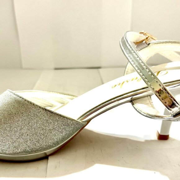Fashion Glitter Sparkle Heel Ankle Open Toe Shoes Adult Women's Size 7.5 - Picture 2 of 6